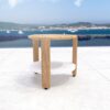 Mesa de centro redonda de teca Java para tumbona (47x47x45cm)