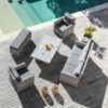 Mesa de jardín abatible y abatible de aluminio Tivoli para 6 personas (145 x 85 cm) - Imagen 3