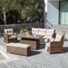 Mesa de jardín abatible y abatible de aluminio Tivoli para 6 personas (145 x 85 cm) - Imagen 6