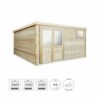 Refugio de jardín contemporáneo 4.2 x 3.3m tratado en autoclave clase 3