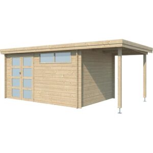Chalet de madera 12,24 m² con ampliación moderna Con suelo + canalón - Gardenas